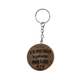 Porte-clé en bois surcyclé rond